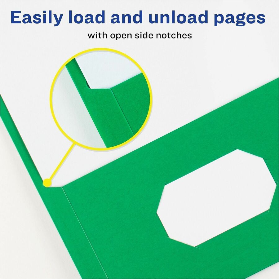 Avery® Letter Pocket Folder - 8 1/2" x 11" - 40 Sheets Capacity - 2 Internal Pocket - Embossed Paper - Assorted - Emboss