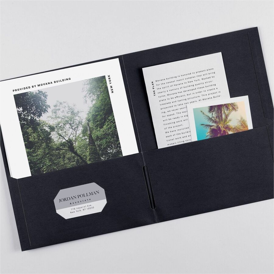 Avery® Letter Pocket Folder - 8 1/2" x 11" - 40 Sheets Capacity - 2 Internal Pocket - Embossed Paper - Assorted - Emboss
