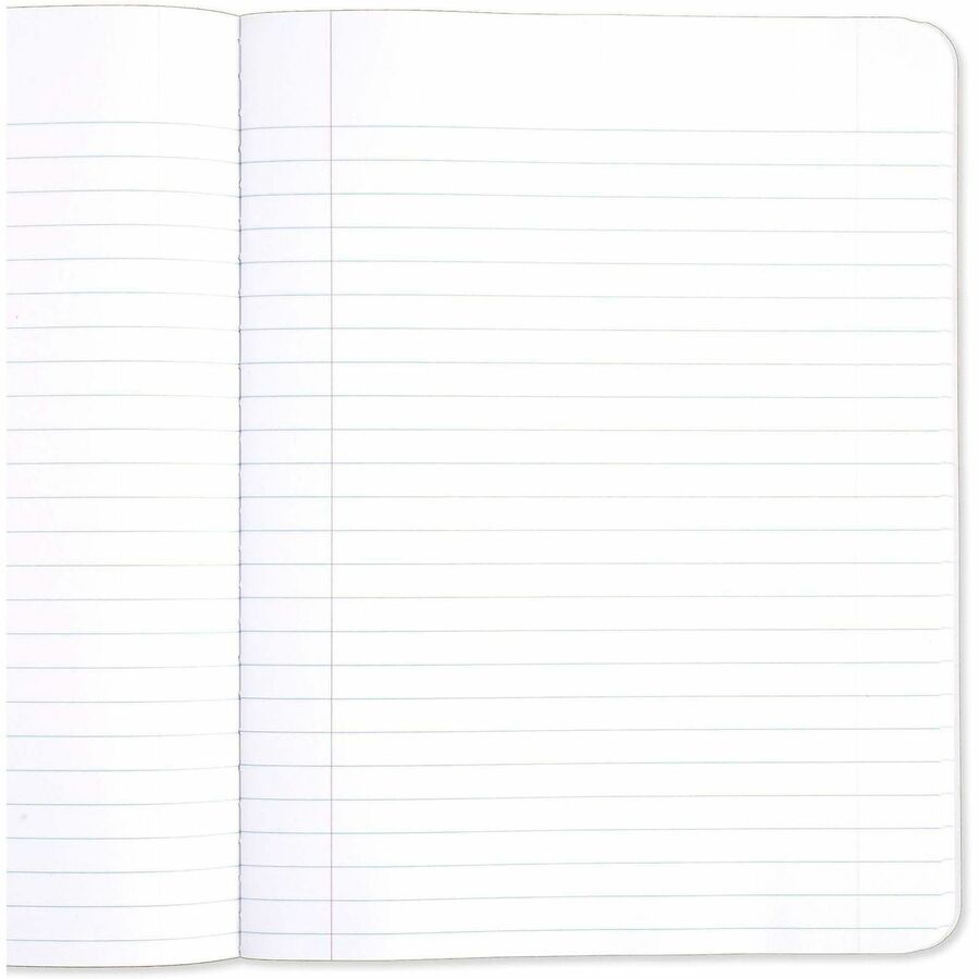 Mead Wide Ruled Composition Notebook - 100 Sheets - Sewn - 7 1/2" x 9 3/4" Sheet Size - White Paper - Black Marble Cover