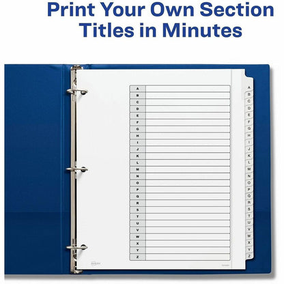 Avery Extra-Wide Dividers, 26 Tabs, Ready Index (11166) - 26 x Divider(s) - 26 Tab(s) - Alphabet - A-Z, Table of Content