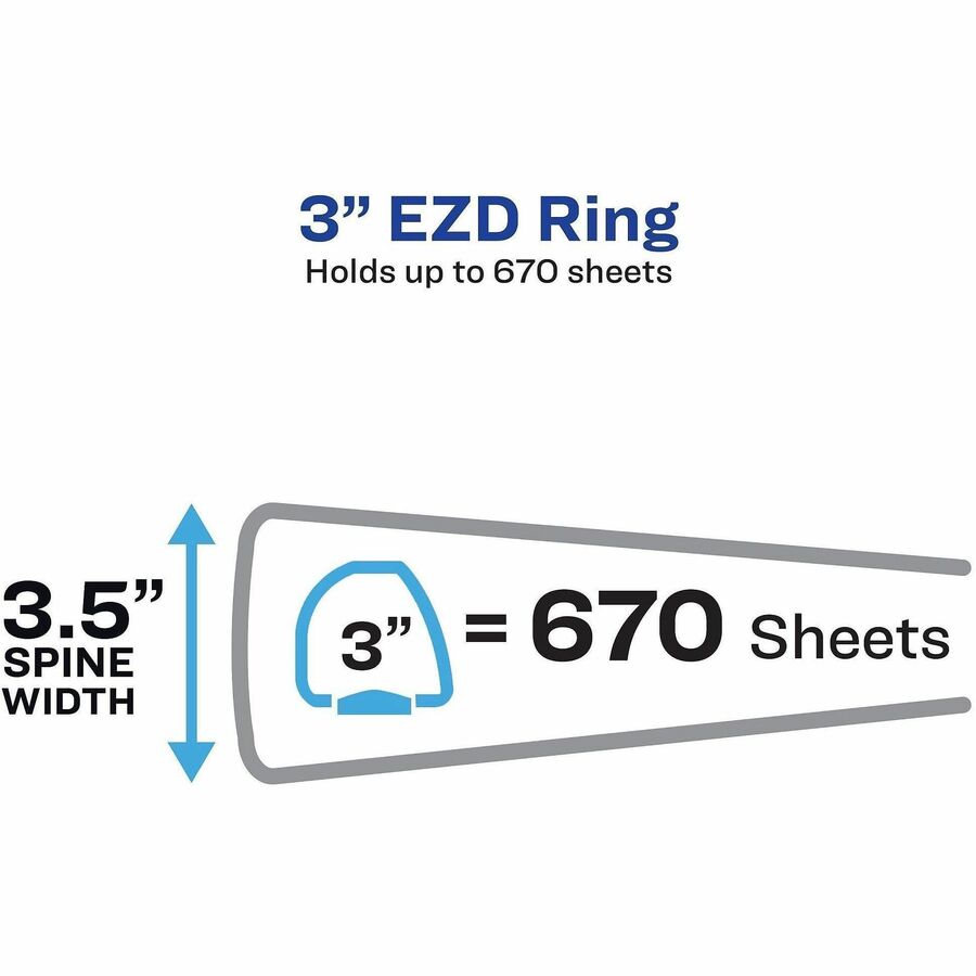 Avery® 3" Heavy-Duty Industrial SDS Binder - One-Touch Rings - 3" Binder Capacity - Letter - 8 1/2" x 11" Sheet Size - 6