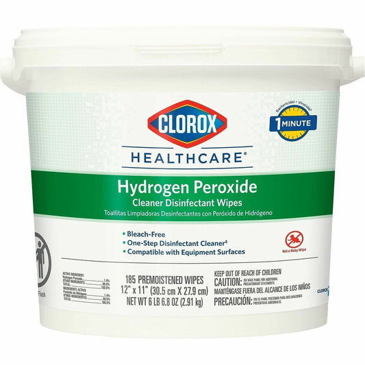 Clorox Healthcare Hydrogen Peroxide Cleaner Disinfectant Wipes - 11" Length x 12" Width - Recommended For: Soap Scum Rem