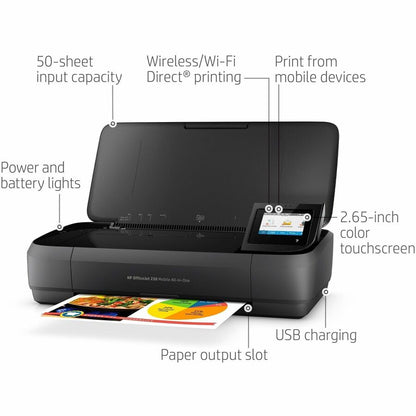 HP Officejet 250 Wireless Inkjet Multifunction Printer - Color - Copier/Printer/Scanner - 20 ppm Mono/19 ppm Color Print