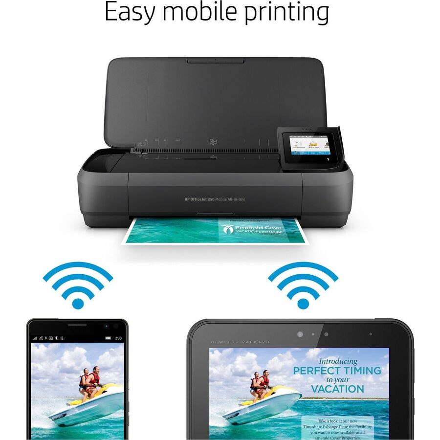 HP Officejet 250 Wireless Inkjet Multifunction Printer - Color - Copier/Printer/Scanner - 20 ppm Mono/19 ppm Color Print