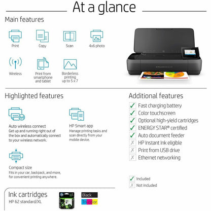 HP Officejet 250 Wireless Inkjet Multifunction Printer - Color - Copier/Printer/Scanner - 20 ppm Mono/19 ppm Color Print
