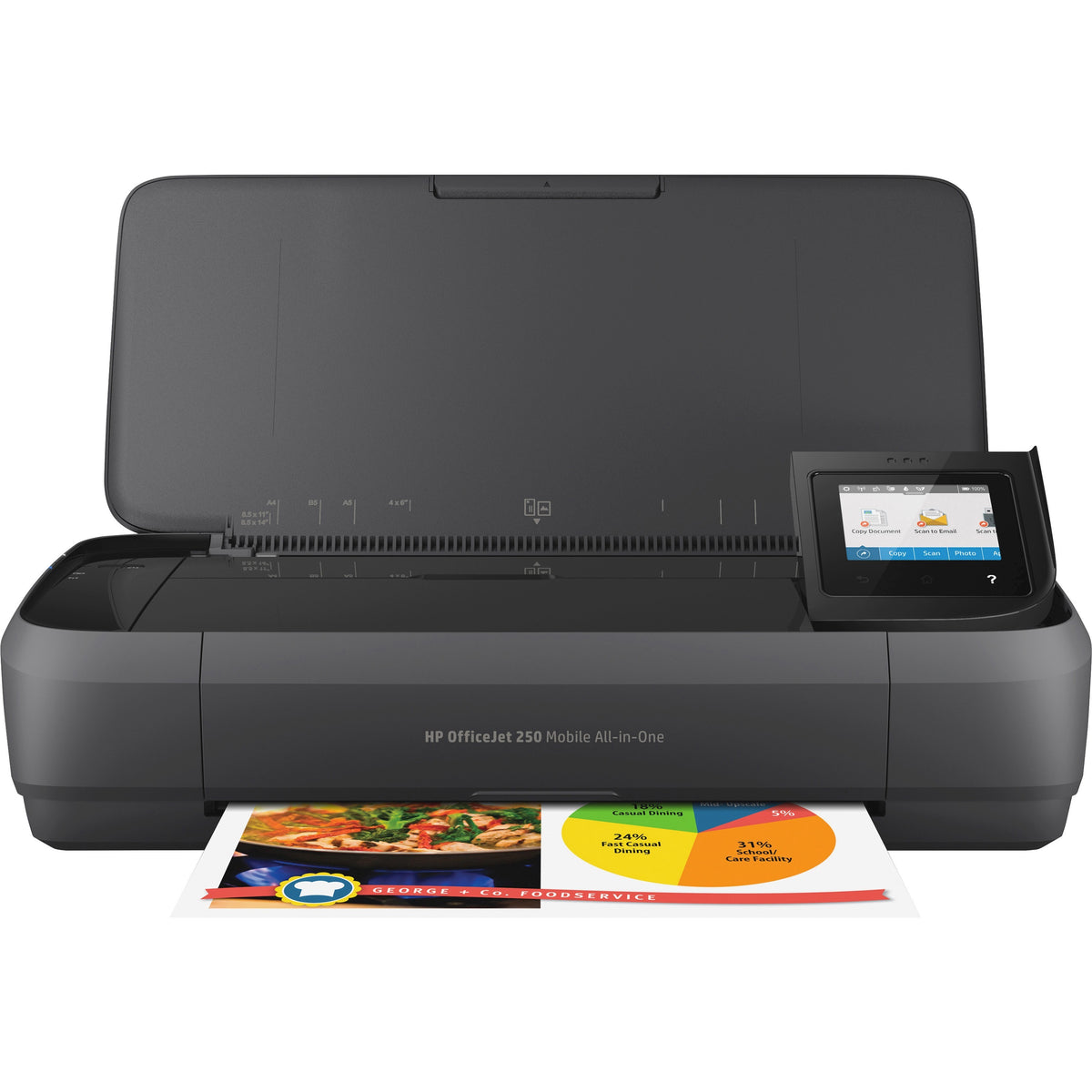 HP Officejet 250 Wireless Inkjet Multifunction Printer - Color - Copier/Printer/Scanner - 20 ppm Mono/19 ppm Color Print