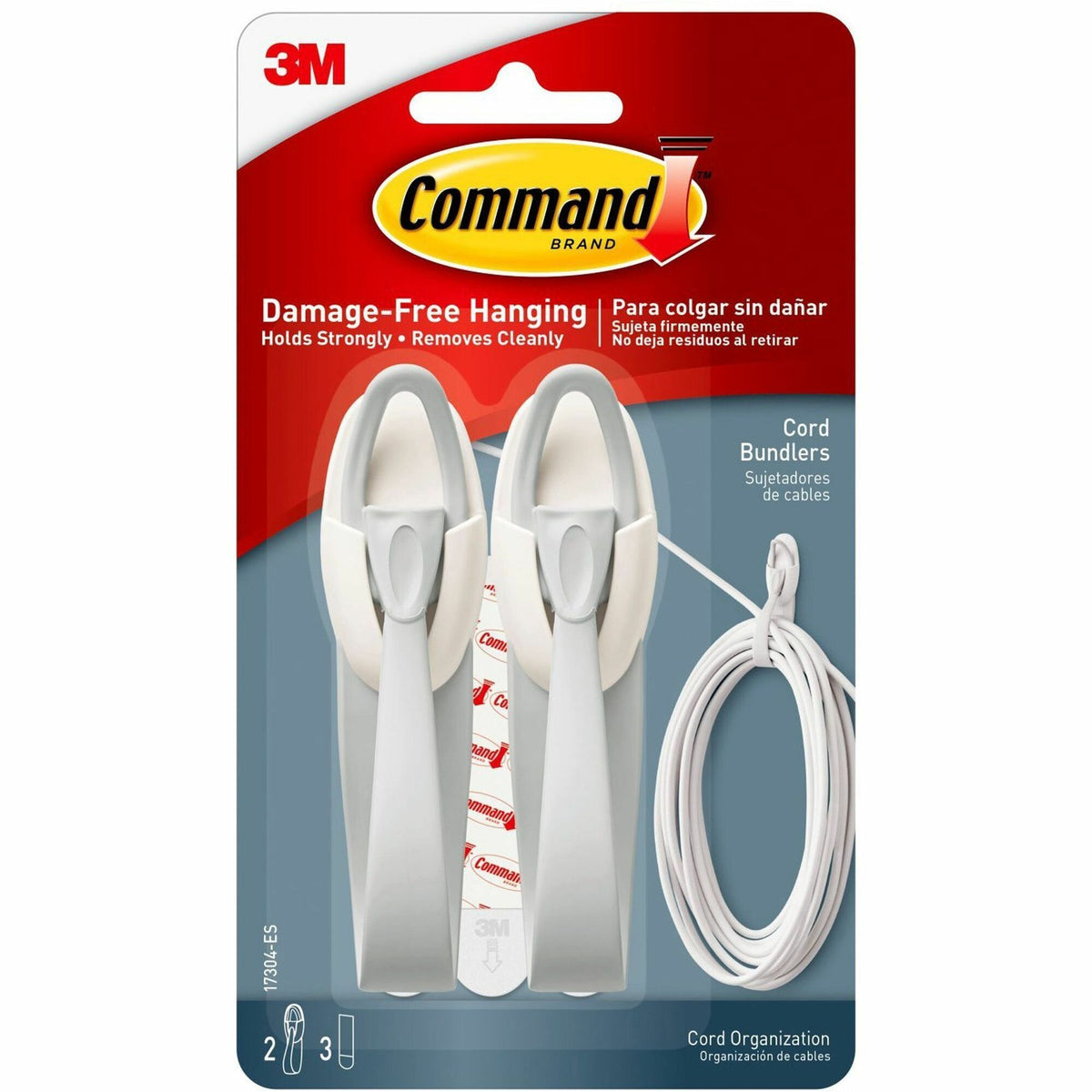 Command Cord Bundlers - Cable Bundler - White - 2 / Pack