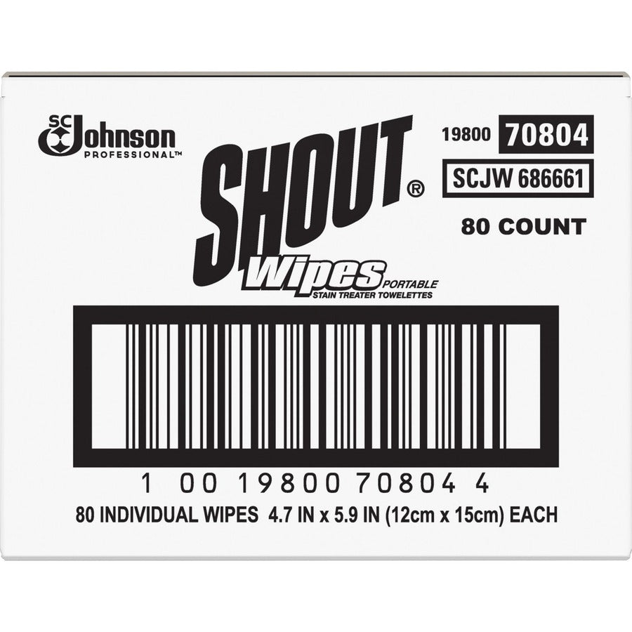 Shout Wipes Instant Stain Remover - For Clothing - 5.90" Length x 4.70" Width - Recommended For: Stain Remover - Disposa