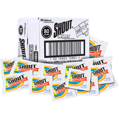 Shout Wipes Instant Stain Remover - For Clothing - 5.90" Length x 4.70" Width - Recommended For: Stain Remover - Disposa
