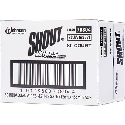 Shout Wipes Instant Stain Remover - For Clothing - 5.90" Length x 4.70" Width - Recommended For: Stain Remover - Disposa