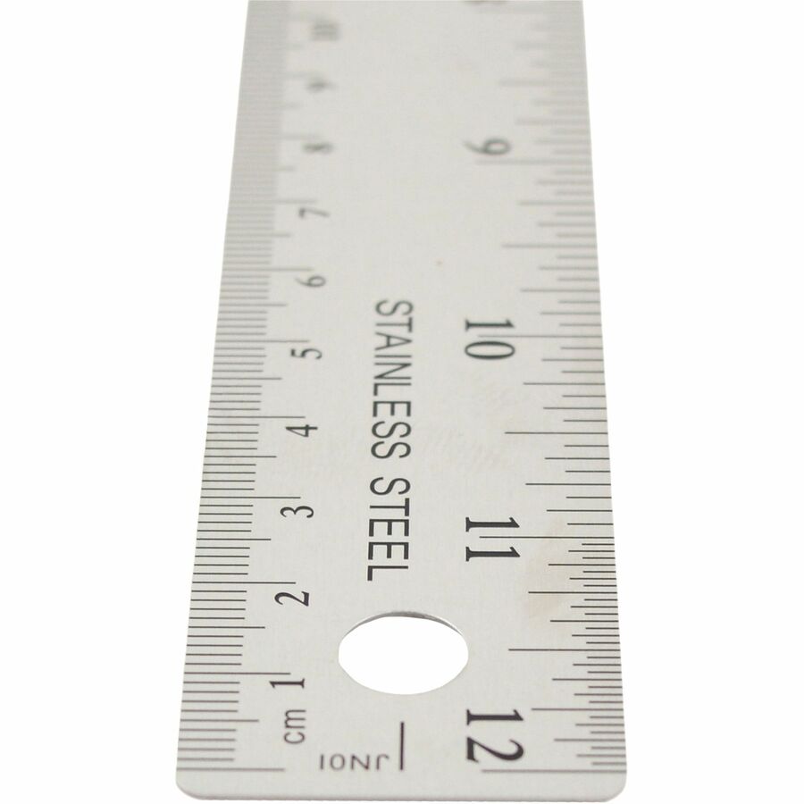 Westcott Stainless Steel Rulers - 12" Length x 1" Width - 1/16, 1/32 Graduations - Metric, Imperial Measuring System - S