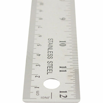 Westcott Stainless Steel Rulers - 12" Length x 1" Width - 1/16, 1/32 Graduations - Metric, Imperial Measuring System - S