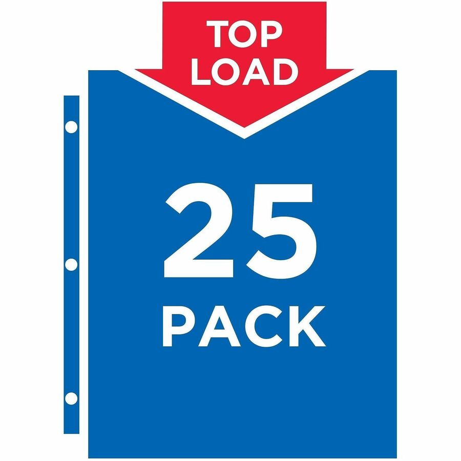 Avery® Secure Top Sheet Protectors - For Letter 8 1/2" x 11" Sheet - 3 x Holes - Ring Binder - Top Loading - Clear - Pol