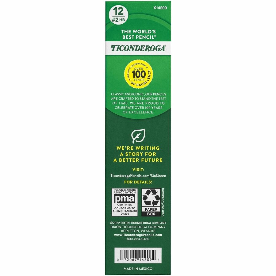 Ticonderoga Pre-Sharpened Erasable Checking Pencils - Blue Lead - HB - 1 Dozen/Box - 6 / Carton
