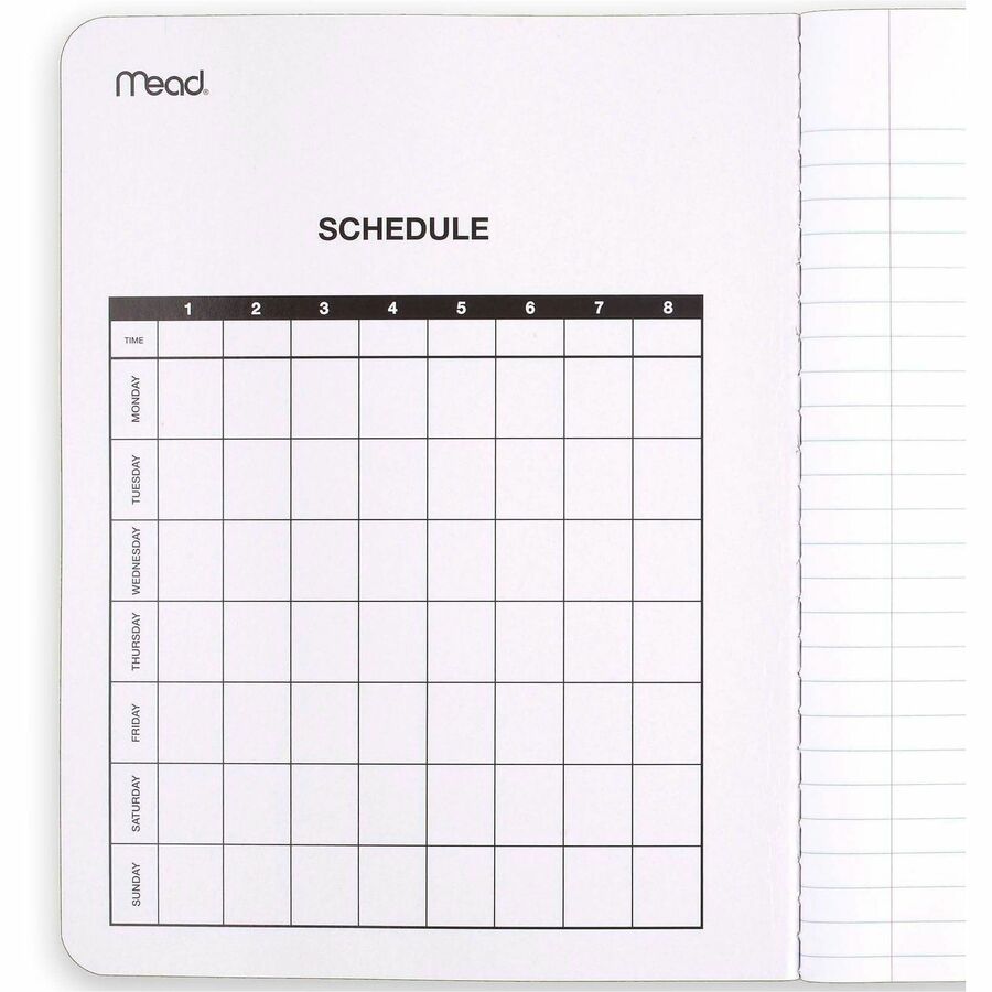 Mead Composition Book - Sewn - 7 1/2" x 9 3/4" Sheet Size - White Paper - Black Marble Cover - 12 / Carton