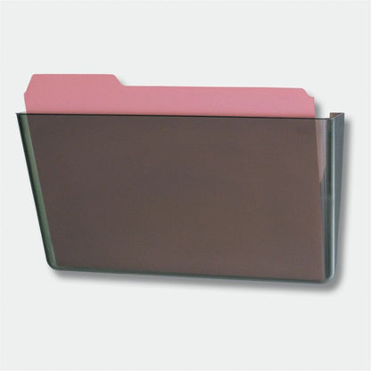 Officemate Mountable Wall File - 7" Height x 13" Width x 4.12" Depth - Smoke - Plastic - 4 / Carton