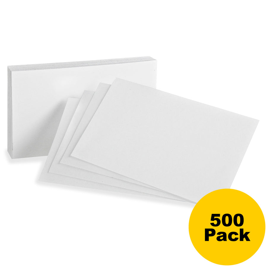 Oxford Plain Index Cards - 3" x 5" - 85 lb Basis Weight - Sustainable Forestry Initiative (SFI) - White - 100/Pack - 5 /