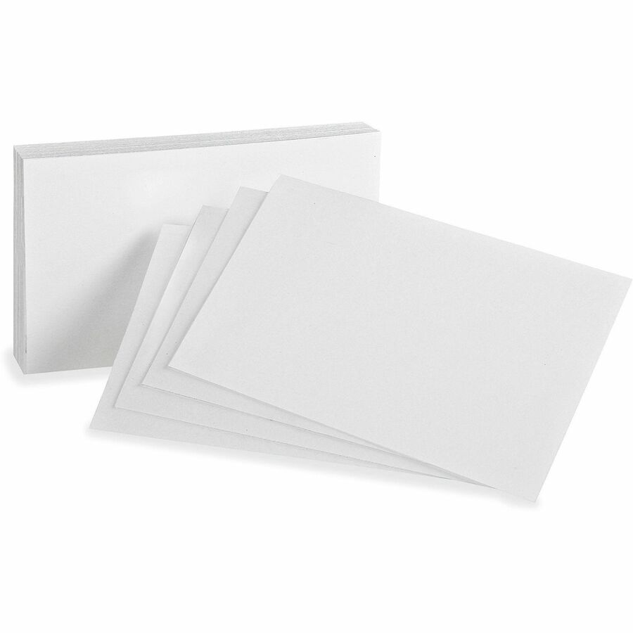 Oxford Plain Index Cards - 3" x 5" - 85 lb Basis Weight - Sustainable Forestry Initiative (SFI) - White - 100/Pack - 5 /