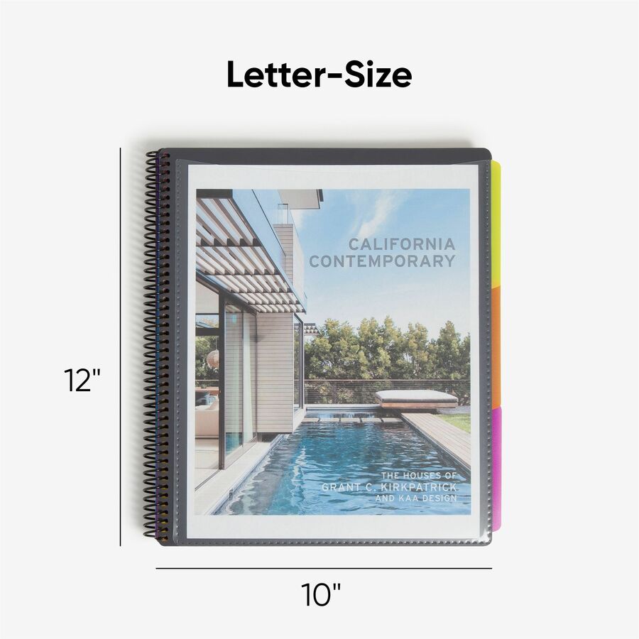 Smead 1/3 Tab Cut Letter Organizer Folder - 8 1/2" x 11" - Spiral Fastener - 24 Inside Back Pocket - Assorted Tab Positi