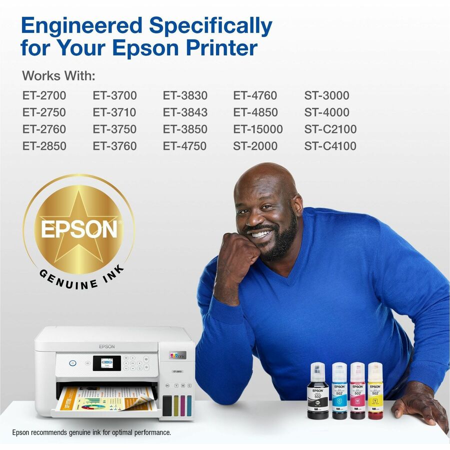 Epson T502, Magenta Ink Bottle - Inkjet - Magenta - 1 Each