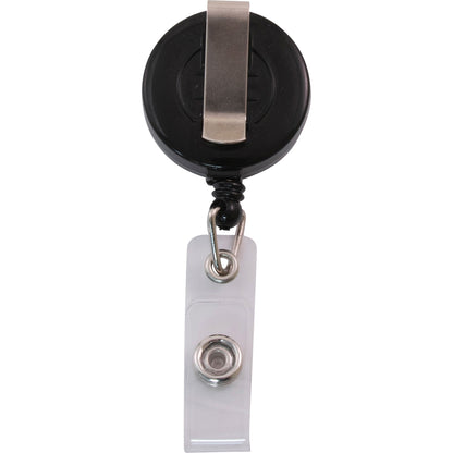 Advantus Snap Clip Retractable ID Reel - Black - Sturdy - 25 / Pack