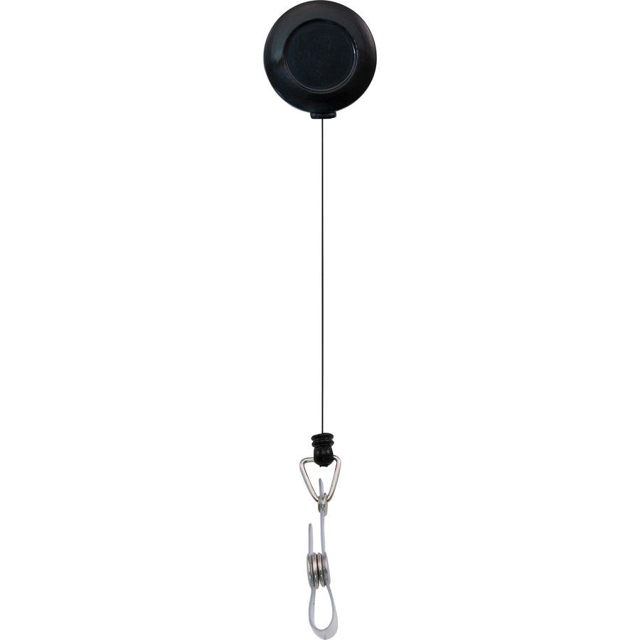 Advantus Snap Clip Retractable ID Reel - Black - Sturdy - 25 / Pack
