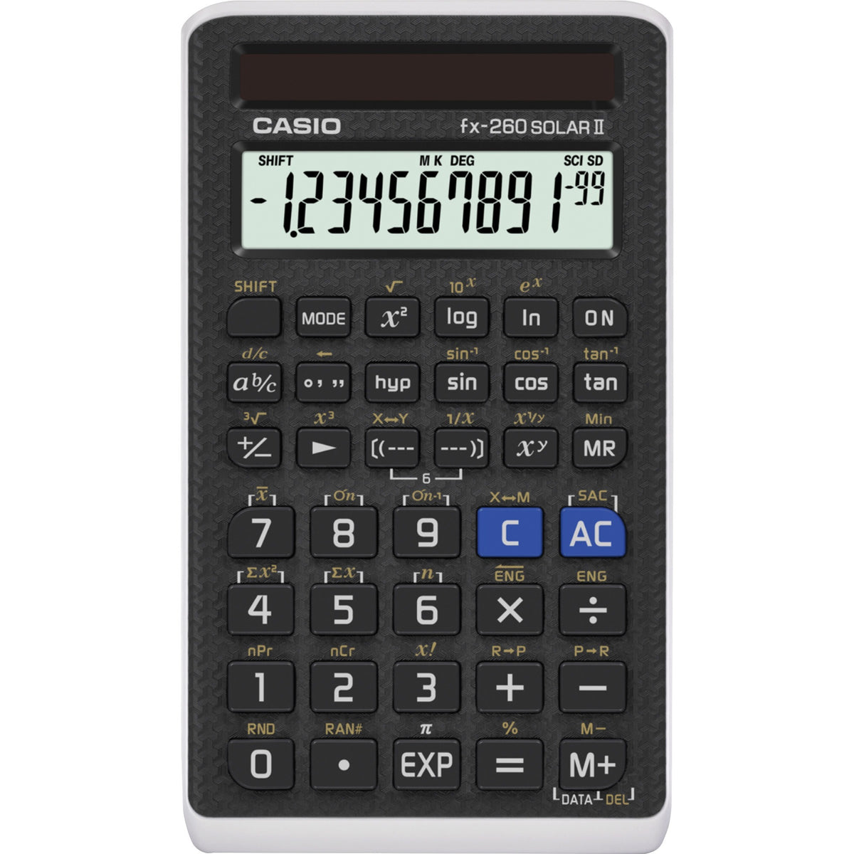 Casio FX 260 SOLAR II Scientific Calculator - 144 Functions - Easy-to-read Display - 10 Digits - Solar Powered - 1 Each