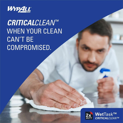 Wypall CriticalClean WetTask Wipers - For Multi Surface - Wipe - 6" Length x 12" Width - Disinfectant - White - 140/Roll