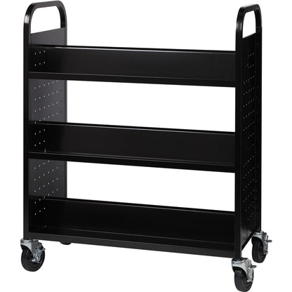 Lorell Double-sided Book Cart - 6 Shelf - Round Handle - 5" Caster Size - Steel - 38" Width x 18" Depth x 46.25" Height 