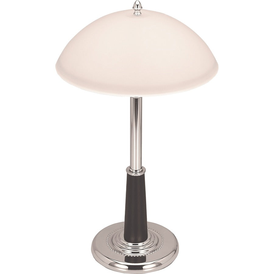 Lorell Glass Shaded Desk Lamp - 24" Height x 7.8" Width - 2 x 10 W CFL Bulb - Chrome - Desk Mountable - Chrome - for Des