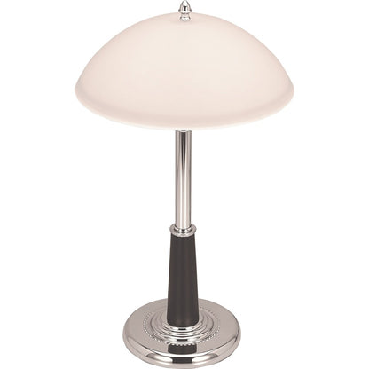 Lorell Glass Shaded Desk Lamp - 24" Height x 7.8" Width - 2 x 10 W CFL Bulb - Chrome - Desk Mountable - Chrome - for Des