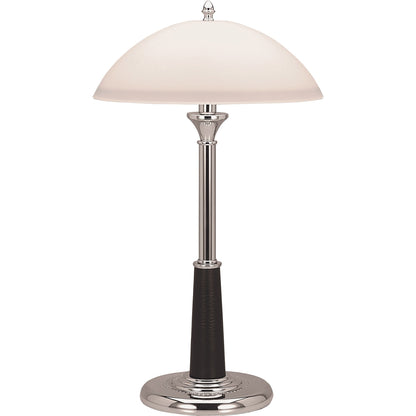 Lorell Glass Shaded Desk Lamp - 24" Height x 7.8" Width - 2 x 10 W CFL Bulb - Chrome - Desk Mountable - Chrome - for Des