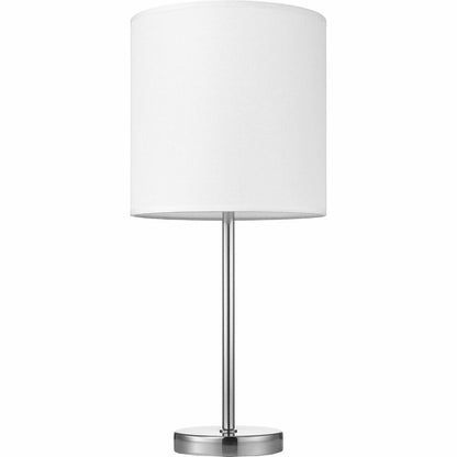 Lorell LED Contemporary Table Lamp - 22" Height x 10" Width - 10 W LED Bulb - Brushed Nickel - Desk Mountable - Silver -