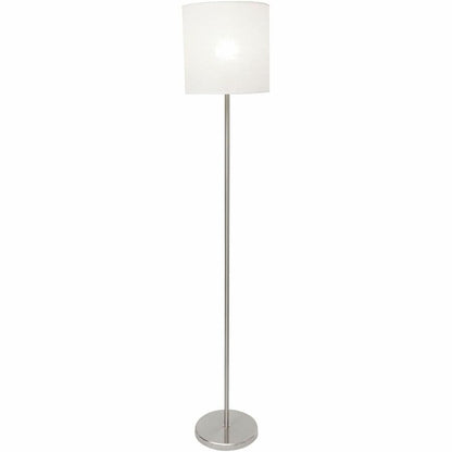 Lorell LED Contemporary Floor Lamp - 65" Height x 12" Width - 10 W LED Bulb - Brushed Nickel - Floor-mountable - Silver