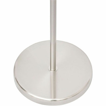 Lorell LED Contemporary Floor Lamp - 65" Height x 12" Width - 10 W LED Bulb - Brushed Nickel - Floor-mountable - Silver