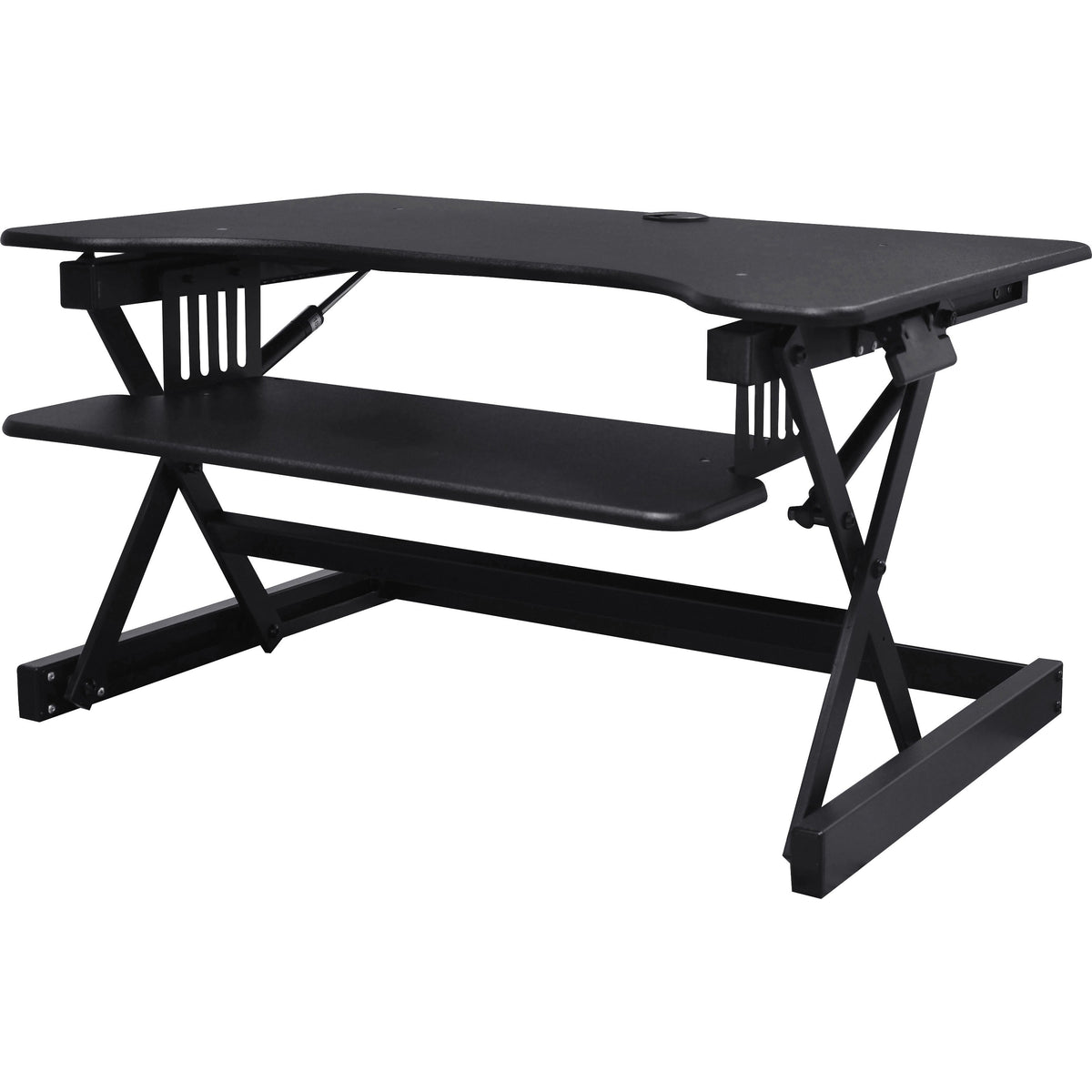 Lorell Adjustable Desk Riser Plus - 40 lb Load Capacity - 32" Width x 20.50" Depth - Desktop - Black - Ergonomic - 1 Eac