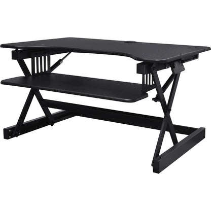 Lorell Adjustable Desk Riser Plus - 40 lb Load Capacity - 32" Width x 20.50" Depth - Desktop - Black - Ergonomic - 1 Eac