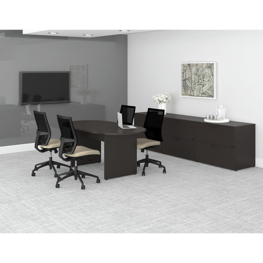 Lorell Prominence 2.0 Right-Pedestal Credenza - 29" Height x 72" Width x 24" Depth, 1" Thickness Top - Total Drawer(s): 