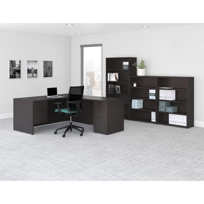 Lorell Prominence 2.0 Right-Pedestal Credenza - 29" Height x 72" Width x 24" Depth, 1" Thickness Top - Total Drawer(s): 