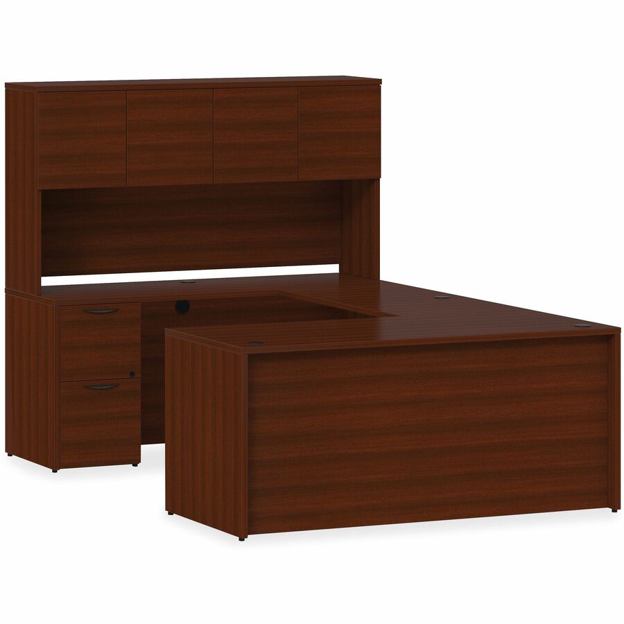 Lorell Prominence 2.0 Hutch - 39" Height x 72" Width x 16" Depth - 4 Door(s) - Material: Particleboard - Finish: Mahogan