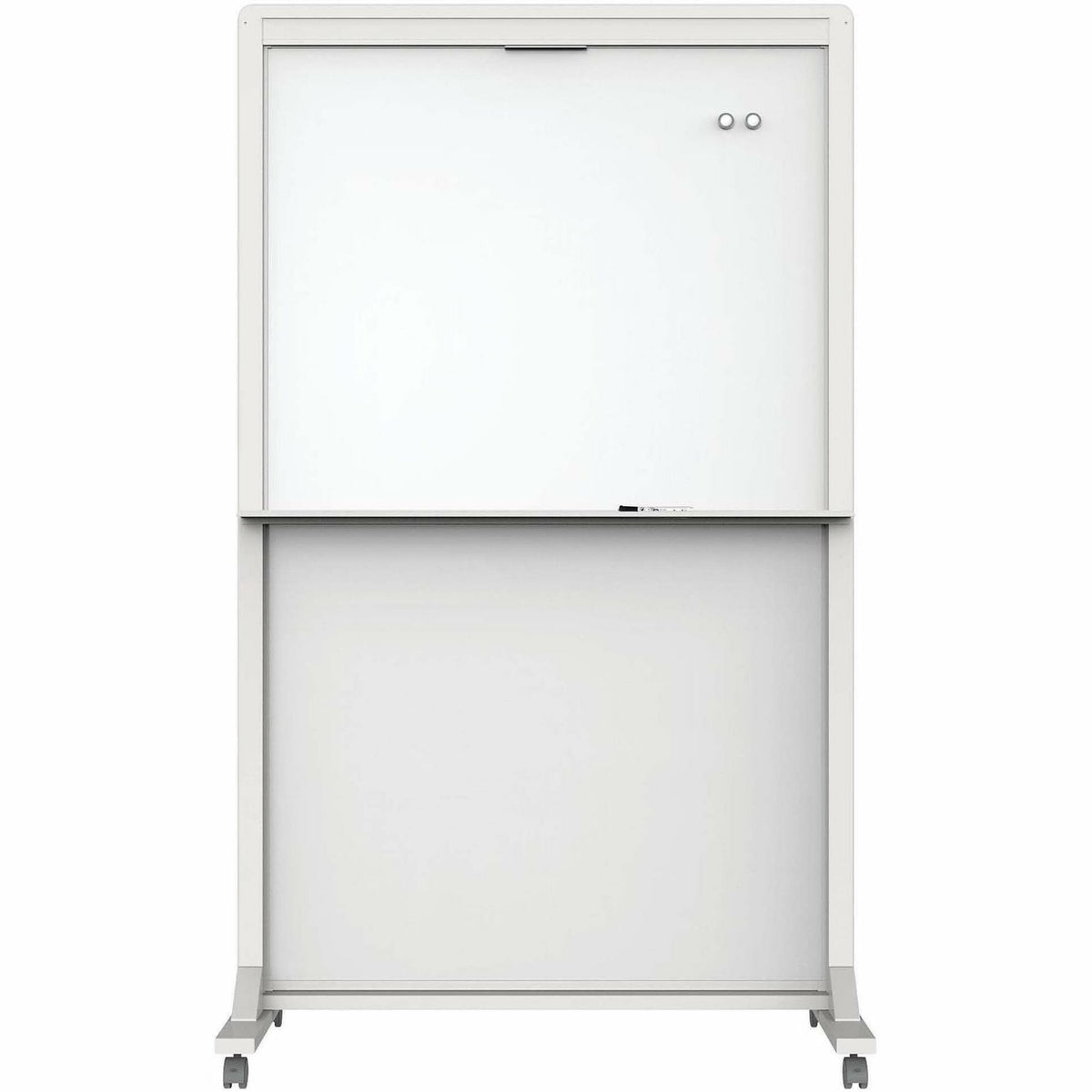 Quartet Motion Dual-Track Mobile Magnetic Dry-Erase Easel - 40" (3.3 ft) Width x 68" (5.7 ft) Height - White Painted Ste
