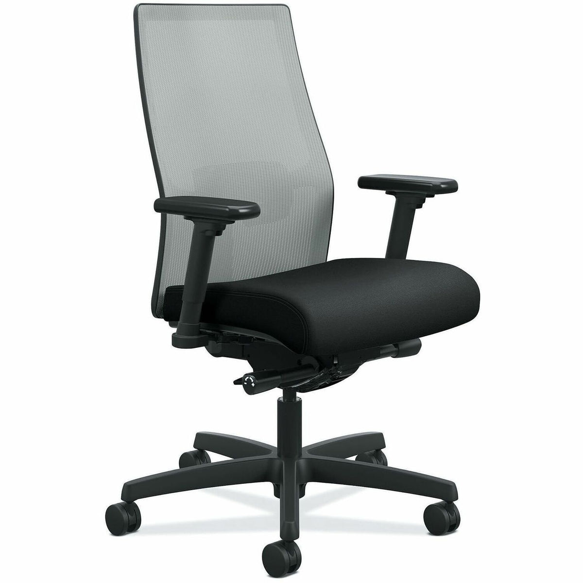 HON Ignition HIWMMKD Task Chair - Black Seat Color - Fabric Seat Material - Fog Back Color - Ilira-stretch Back Material