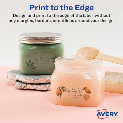 Avery® Sure Feed Glossy Labels - 1 1/2" Width x 2 1/2" Length - Permanent Adhesive - Oval - Laser, Inkjet - Crystal Clea