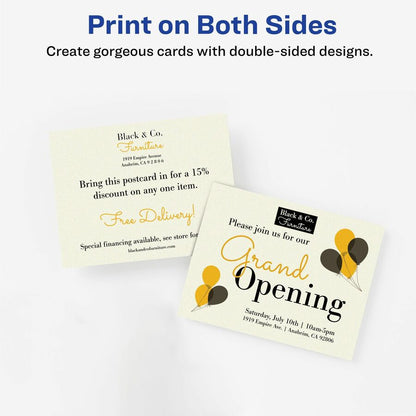 Avery® Postcards, Ivory, Two-Sided, 4-1/4" x 5-1/2" , 100 Cards (5919) - 79 Brightness - 4 1/4" x 5 1/2" - 80 lb Basis W