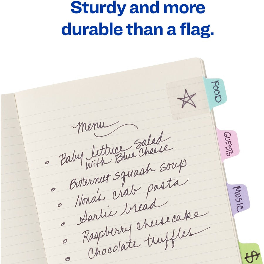 Avery® UltraTabs Color Design 2-sided Multiuse Tabs - 24 Tab(s) - 1.50" Tab Height x 2" Tab Width - Removable - 1 Each