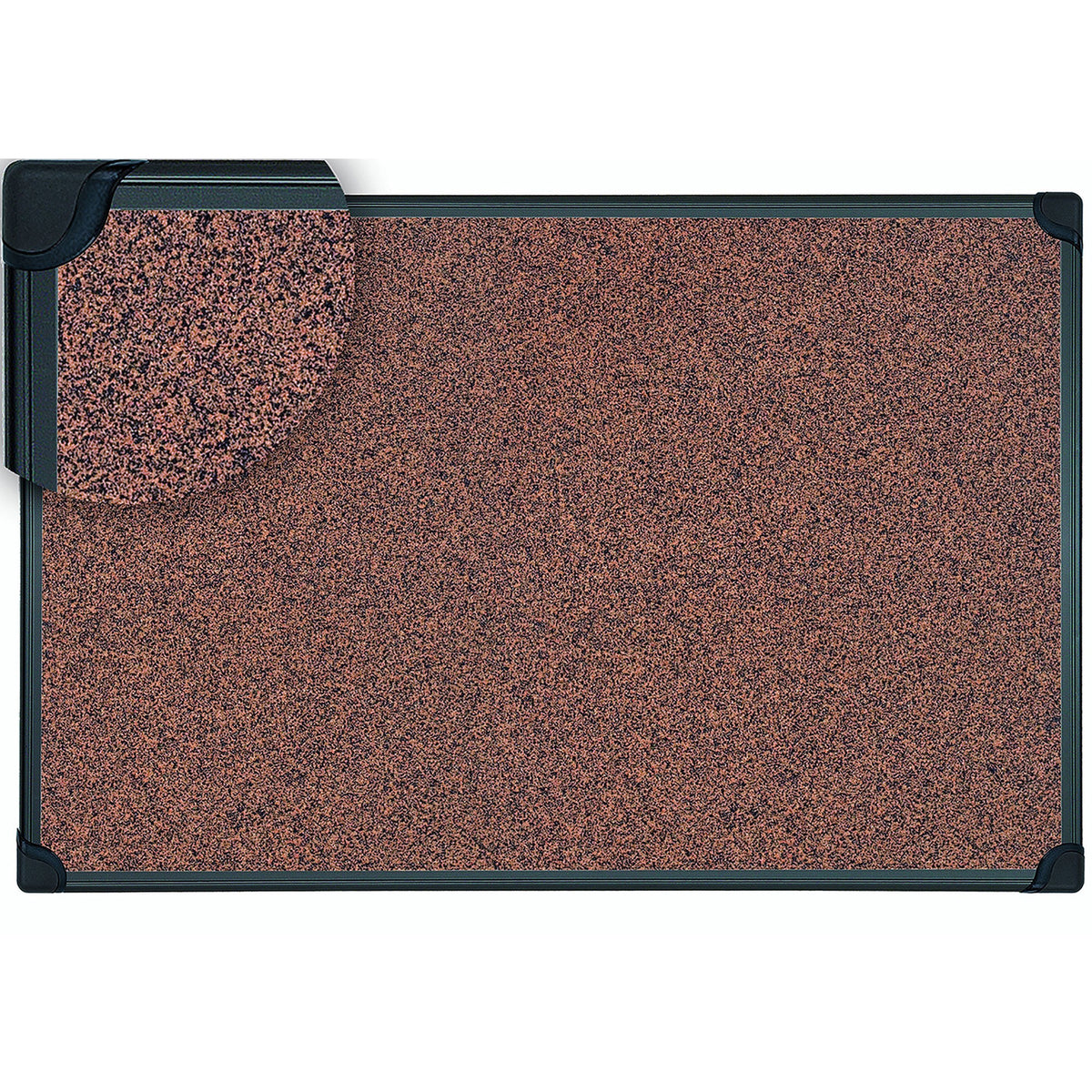 MasterVision Maya Series Techcork Board - 36" Board Height x 24" Board Width - Brown Rubber Surface - Self-healing - Bla