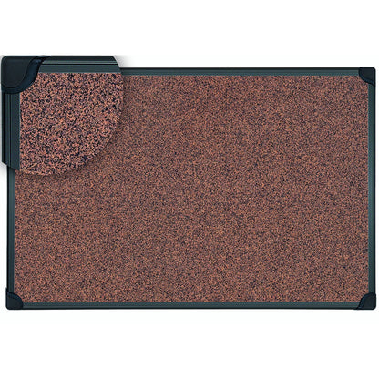 MasterVision Maya Series Techcork Board - 36" Board Height x 24" Board Width - Brown Rubber Surface - Self-healing - Bla