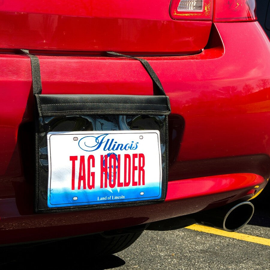 C-Line License Plate Holder - Support 13" x 8.50" Media - 9.3" Width x 14" Length - Vinyl - Clear, Black, Black - 1 Each