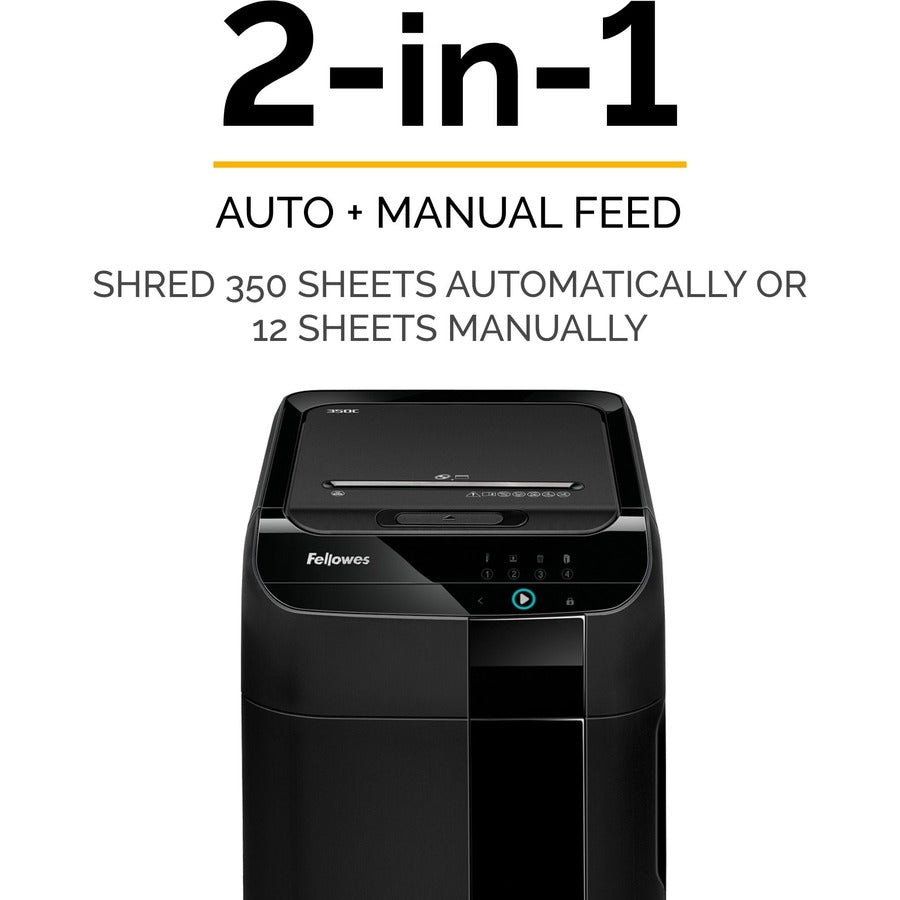 Fellowes AutoMax 350C Auto Feed Cross-Cut Shredder - Non-continuous Shredder - Cross Cut - 350 Per Pass