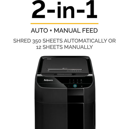 Fellowes AutoMax 350C Auto Feed Cross-Cut Shredder - Non-continuous Shredder - Cross Cut - 350 Per Pass